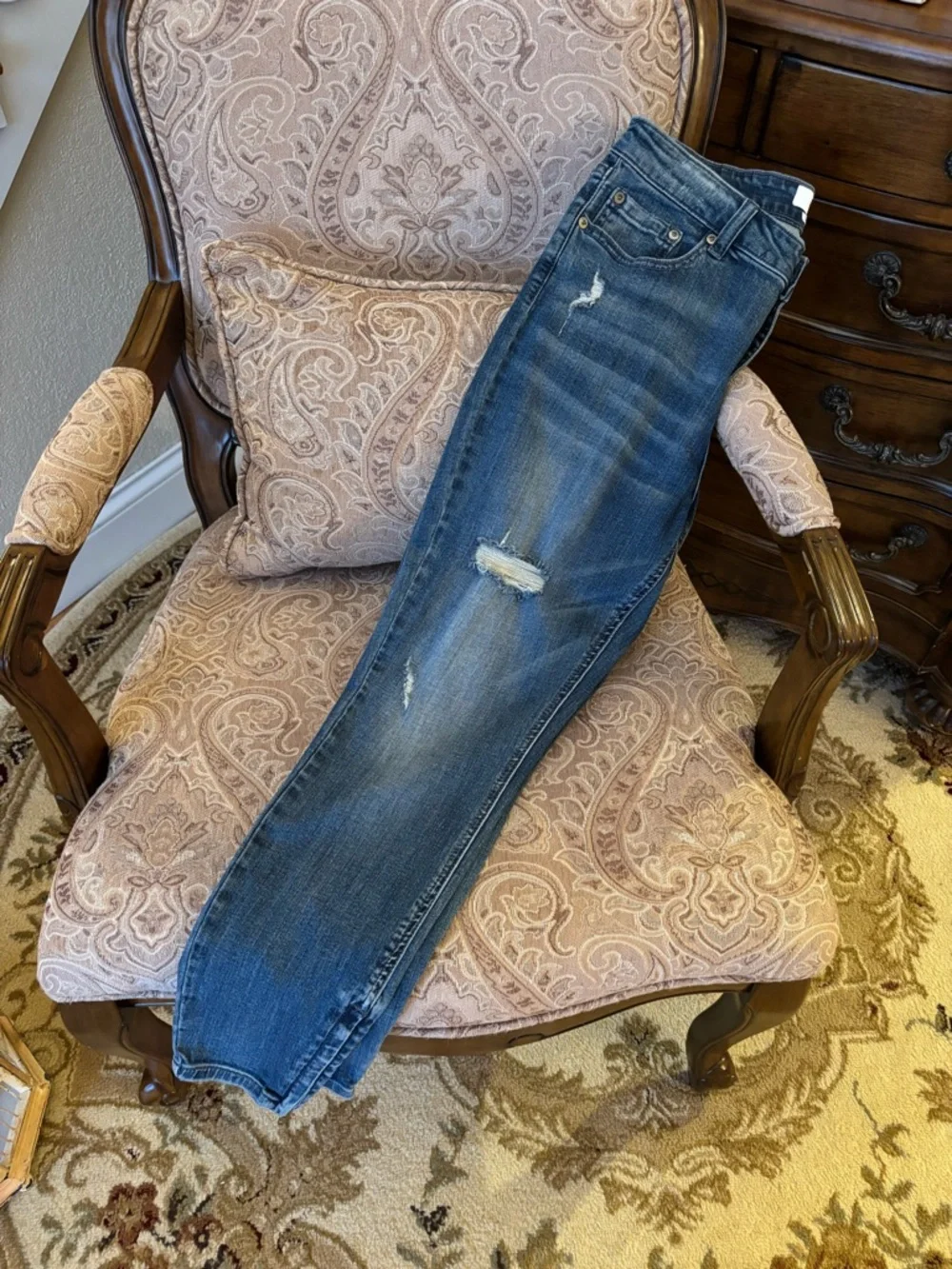 pistola‎ Distressed Indigo Jeans Zipper detail at ankles 💙Size 31